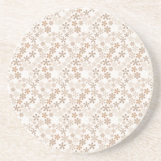 Daisy Flowers Beige Floral Aesthetic Ditsy Tan Getränkeuntersetzer (Vorne)