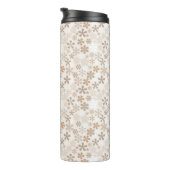 Daisy Flowers Beige Floral Aesthetic Ditsy Tan INT Thermosbecher (Nach rechts gedreht)