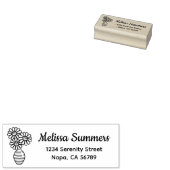 Daisy Flowers Bouquet Vase Address Gummistempel (Stempel)