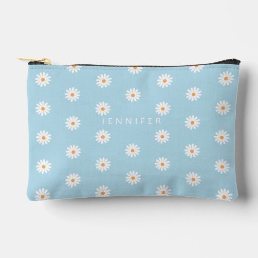 Daisy Flowers Canvas Pouch, Canvas Pencil Case Zubehörtasche (Vorderseite)