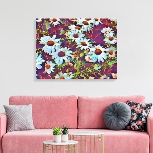 DAISY FLOWERS  LEINWANDDRUCK (Insitu (Wohnzimmer))