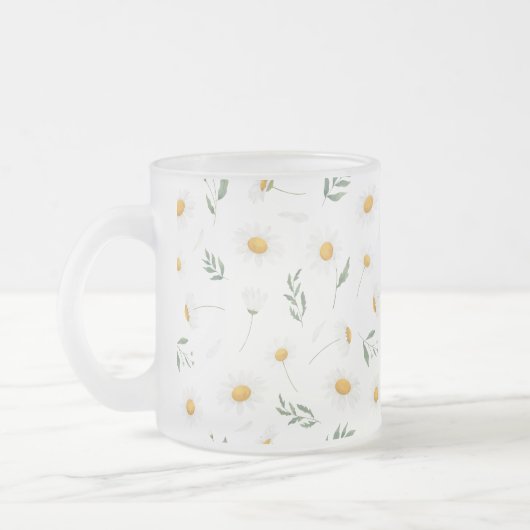 Daisy Flowers Pattern Mug Mattglastasse (Links)