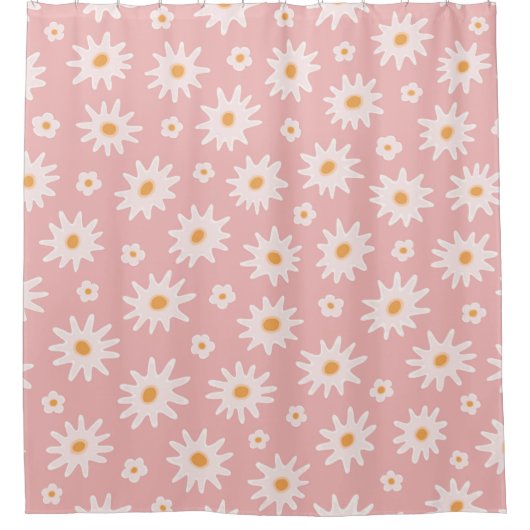 Daisy flowers seamless pattern. Floral backgrounda Duschvorhang (Vorderseite)