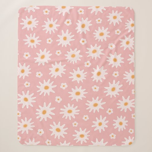 Daisy flowers seamless pattern. Floral backgrounda Sherpadecke (Vorderseite)