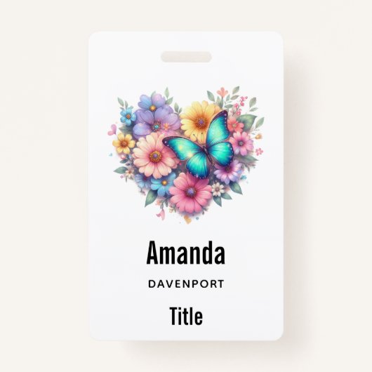 Daisy Flowers with a Beautiful Butterfly Ausweis (Vorderseite)