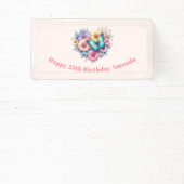 Daisy Flowers with a Beautiful Butterfly Birthday Banner (InSitu)