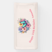 Daisy Flowers with a Beautiful Butterfly Birthday Banner (Vertikal)