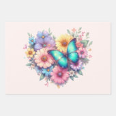 Daisy Flowers with a Beautiful Butterfly Geschenkpapier Set (Vorderseite)