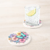 Daisy Flowers with a Beautiful Butterfly Getränkeuntersetzer (Seite)