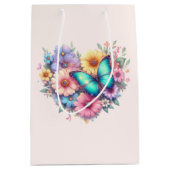 Daisy Flowers with a Beautiful Butterfly Mittlere Geschenktüte (Vorderseite)