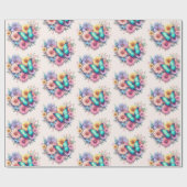 Daisy Flowers with a Beautiful Butterfly Pattern Geschenkpapier (Flach)