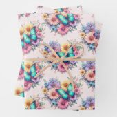 Daisy Flowers with a Beautiful Butterfly Pattern Geschenkpapier Set (Beispiel)