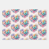 Daisy Flowers with a Beautiful Butterfly Pattern Geschenkpapier Set (Vorderseite)