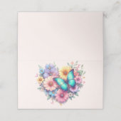 Daisy Flowers with a Beautiful Butterfly Platzkarte (Außenseite Aufgefaltet)