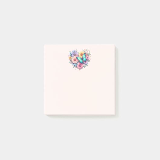 Daisy Flowers with a Beautiful Butterfly Post-it Klebezettel (Vorderseite)