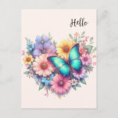 Daisy Flowers with a Beautiful Butterfly Postkarte (Vorderseite)