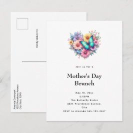 Daisy Flowers with a Blue Butterfly Mother's Day Einladungspostkarte