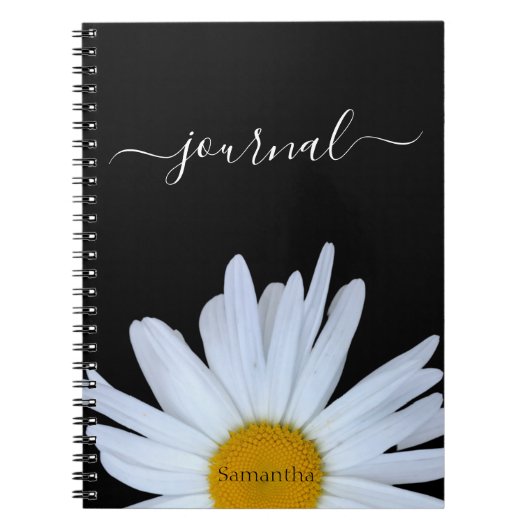Daisy Foto Black Journal Spiral Foto Notebook Notizblock (Vorderseite)