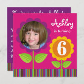 Daisy Foto Card Party Einladung (Vorne/Hinten)