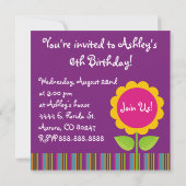 Daisy Foto Card Party Einladung (Rückseite)