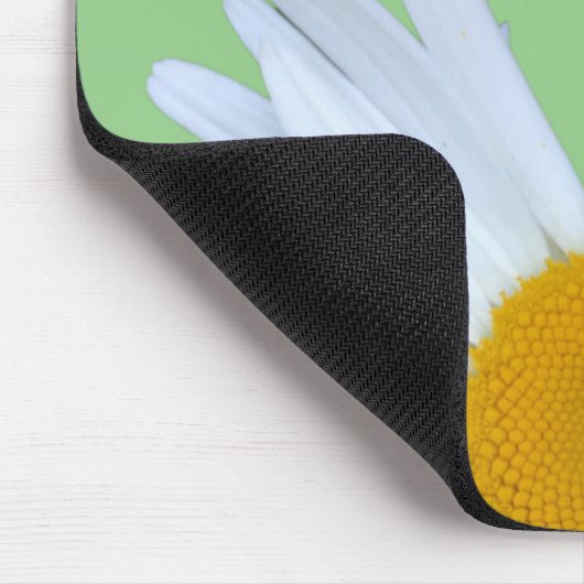 Daisy Foto Green Elegante White Script Mousepad (Ecke)