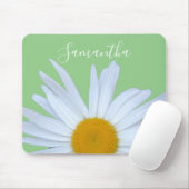 Daisy Foto Green Elegante White Script Mousepad (Mit Mouse)