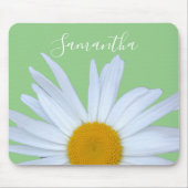 Daisy Foto Green Elegante White Script Mousepad (Vorne)