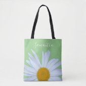 Daisy Foto Green Elegante White Script Tasche (Vorderseite)
