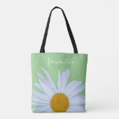 Daisy Foto Green Elegante White Script Tasche (Rückseite)