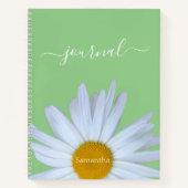 Daisy Foto Green White Script Name Notizblock (Vorderseite)