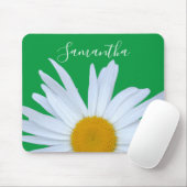 Daisy Foto Kelly Green Elegantes White Script Mousepad (Mit Mouse)