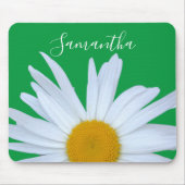 Daisy Foto Kelly Green Elegantes White Script Mousepad (Vorne)