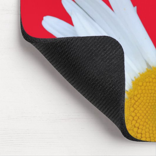 Daisy Foto Red Elegant White Script Mousepad (Ecke)