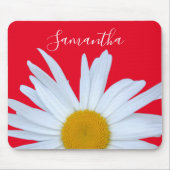 Daisy Foto Red Elegant White Script Mousepad (Vorne)