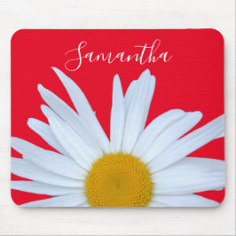 Daisy Foto Red Elegant White Script Mousepad