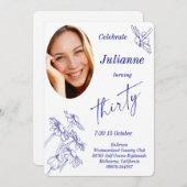 Daisy Foto Thirtieth Birthday Party Einladung (Vorne/Hinten)