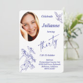 Daisy Foto Thirtieth Birthday Party Einladung (Stehend Vorderseite)