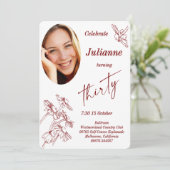 Daisy Foto Thirtieth Birthday Party Einladung (Stehend Vorderseite)