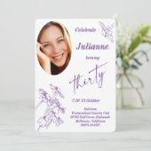 Daisy Foto Thirtieth Birthday Party Einladung (Stehend Vorderseite)