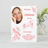 Daisy Foto Thirtieth Birthday Party Einladung (Stehend Vorderseite)