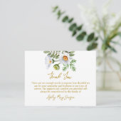 Daisy Funeral Thank You Card Bereavement Dankeskarte (Stehend Vorderseite)
