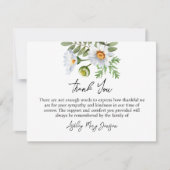 Daisy Funeral Thank You Card Bereavement Dankeskarte (Vorderseite)