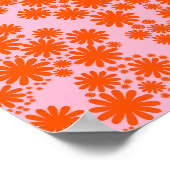Daisy Garden 03 Orange and Pink Poster (Ecke)
