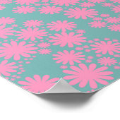 Daisy Garden 06 Minze und Rosa Poster (Ecke)