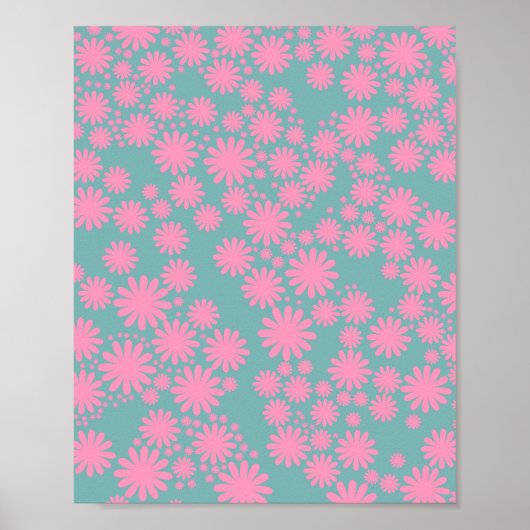 Daisy Garden 06 Minze und Rosa Poster (Vorne)