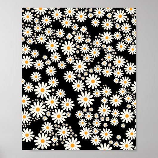 Daisy Garden 08 Schwarz Poster (Vorne)
