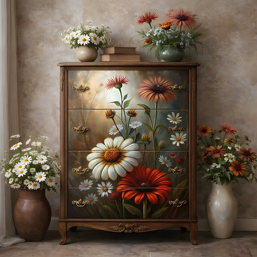 Daisy Garden at Dusk Decoupage Seidenpapier