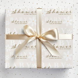 Daisy Garden Baby Shower Gender Neutral Geschenkpapier