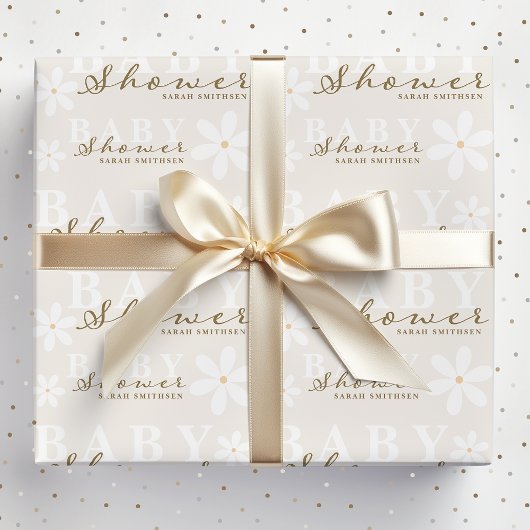 Daisy Garden Baby Shower Gender Neutral Geschenkpapier