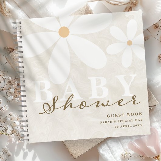 Daisy Garden Baby Shower Gender Neutral Guest Book Notizblock